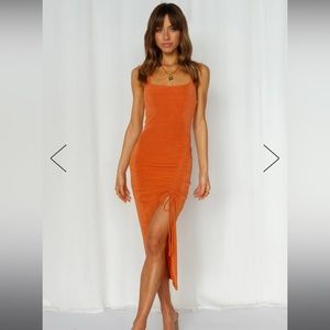Orange midi dress HelloMolly